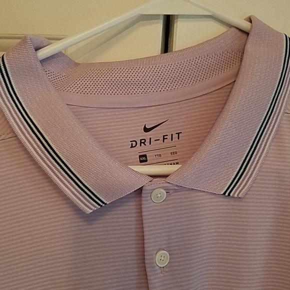 Nike Dri Fit Vapor polo XXL Lilac small stripe - Picture 3 of 4